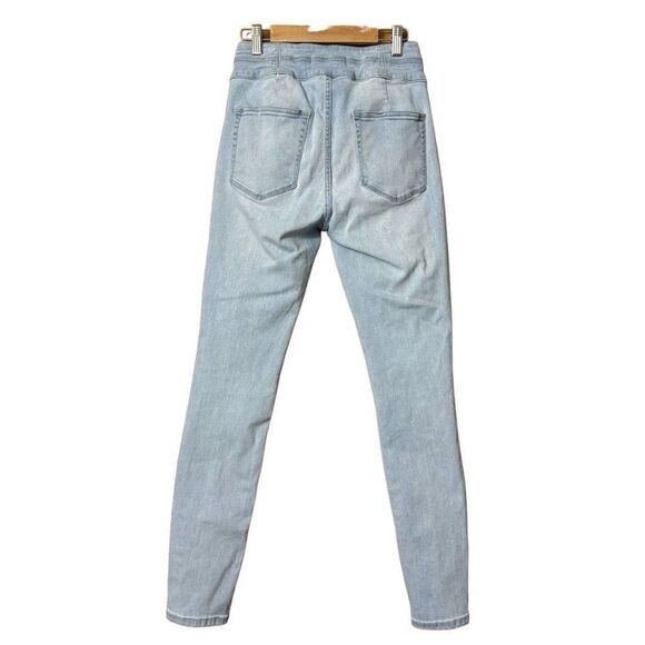 Free People CRVY High Rise Lace Up Skinny Jeans Size 26 Light Blue OB839226 - Picture 6 of 10